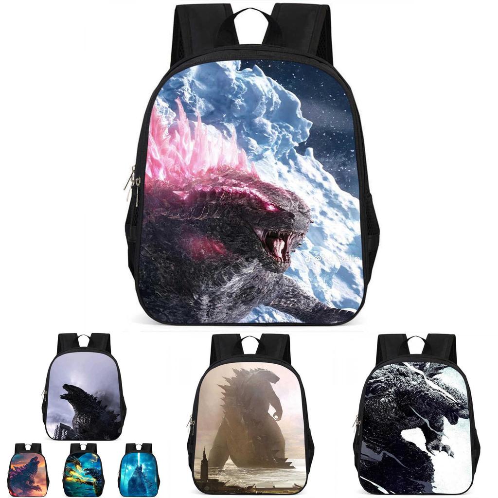 Stylish Godzilla 15 Inch Large Capacity Lightweight School Backpack For Kids