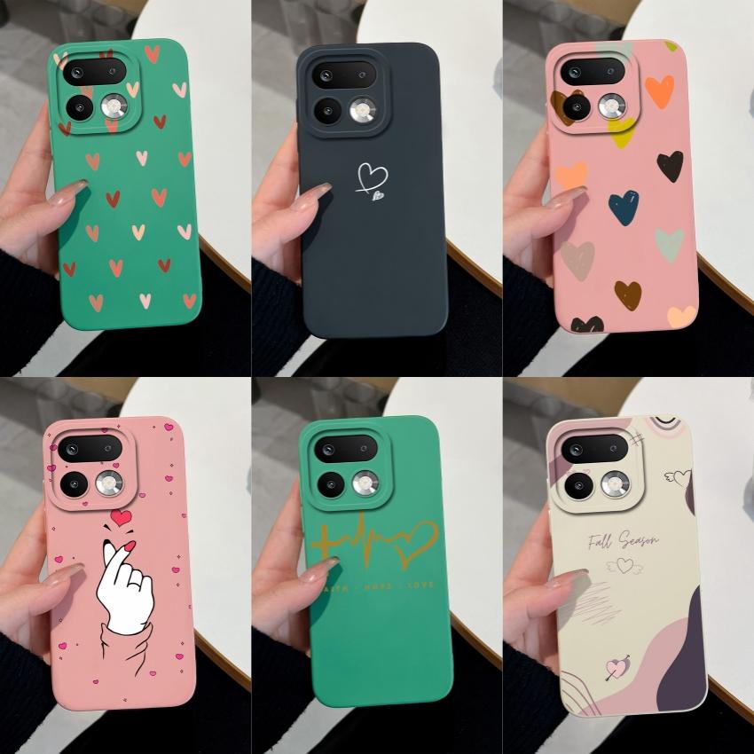 For Oppo Realme 16 15 14 Pro Plus C85 Pro Reno15 Pro Oppo A6X A96 A95 A94 A93 A92 A91 A72 Phone Case Love Heart Soft Liquid Silicone Lightweight Cover