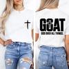 Ziegen Gott Über Alles T-Shirt, T-Shirts mit Buchstabengrafikdruck, Unisex Lässig Kurzarm, Vintage Streetwear Mode Oberteil,