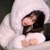 WTEMPO Solid Color Faux Fur Zipper Coats Women's Winter Windproof Cold-proof Mid-length Thick Fluffy Plush Coats