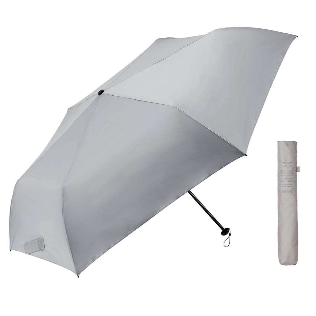 Waterfront Folding LESS IS MORE Series Light Incredibly Slim and Approximately Super Level UV Umbrella, "Skinny Light" Folding, Gray, 60cm,