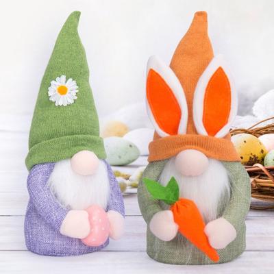 With Easter Egg Easter Bunny Gnome Handmade Design Faceless Plush Doll Handmade Gnome  Room Decor