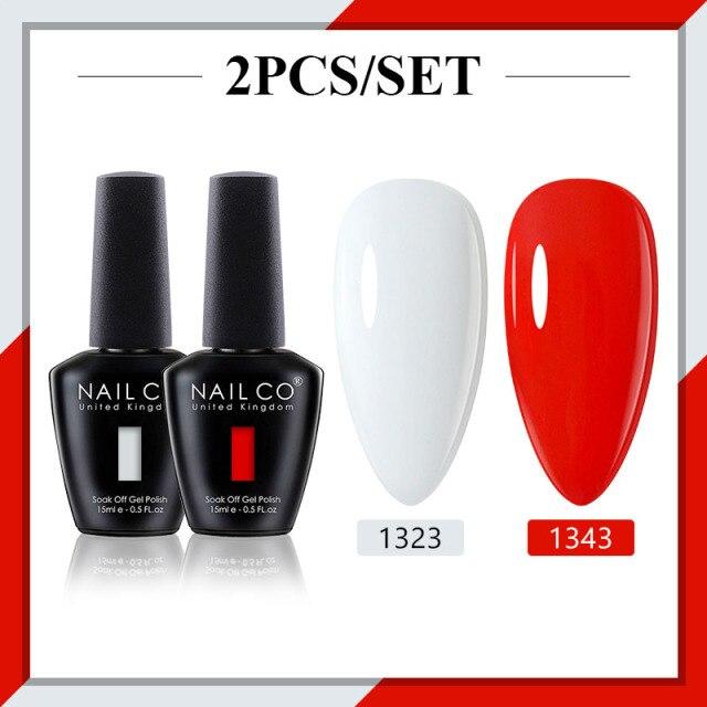 NAILCO 2 цвета, 15 мл, набор гель-лаков для ногтей Vernis, полуперманентный УФ-светодиодный гель для дизайна ногтей, принадлежности для профессионалов, отмачиваемый верхний слой
