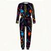 Ladies Long Sleeve Round Neck Blouse And Straight Leg Long Pants Two Piece Soft Daily Wear Set