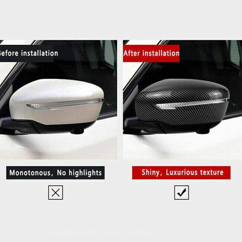 For Nissan Qashqai X-Trail Murano Rogue Pathfinder 2015- Rearview Side Mirror Cover Wing Cap Rear View Case Trim Sticker