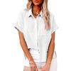 Solid Color Collar Short Sleeve Shirt Casual Solid Color Polo Collar