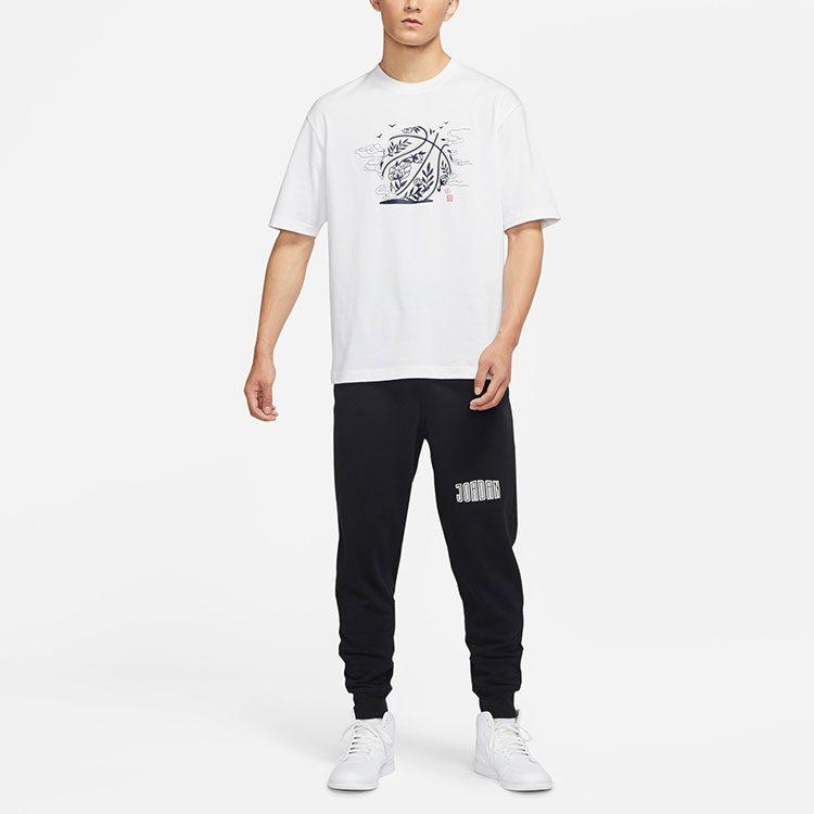 Jordan T Shirts Men's White Crew Neck Moderate Straight Fit DO4089-100