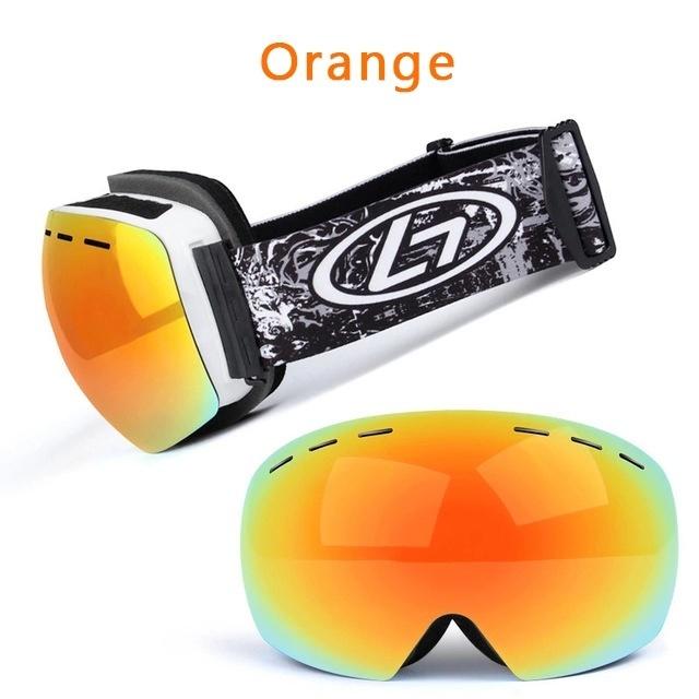 Lyžařské snowboardové brýle sněhové brýle s magnetem se dvěma vrstvami čočky sférický design proti zamlžení UV ochrana proti skluzu
