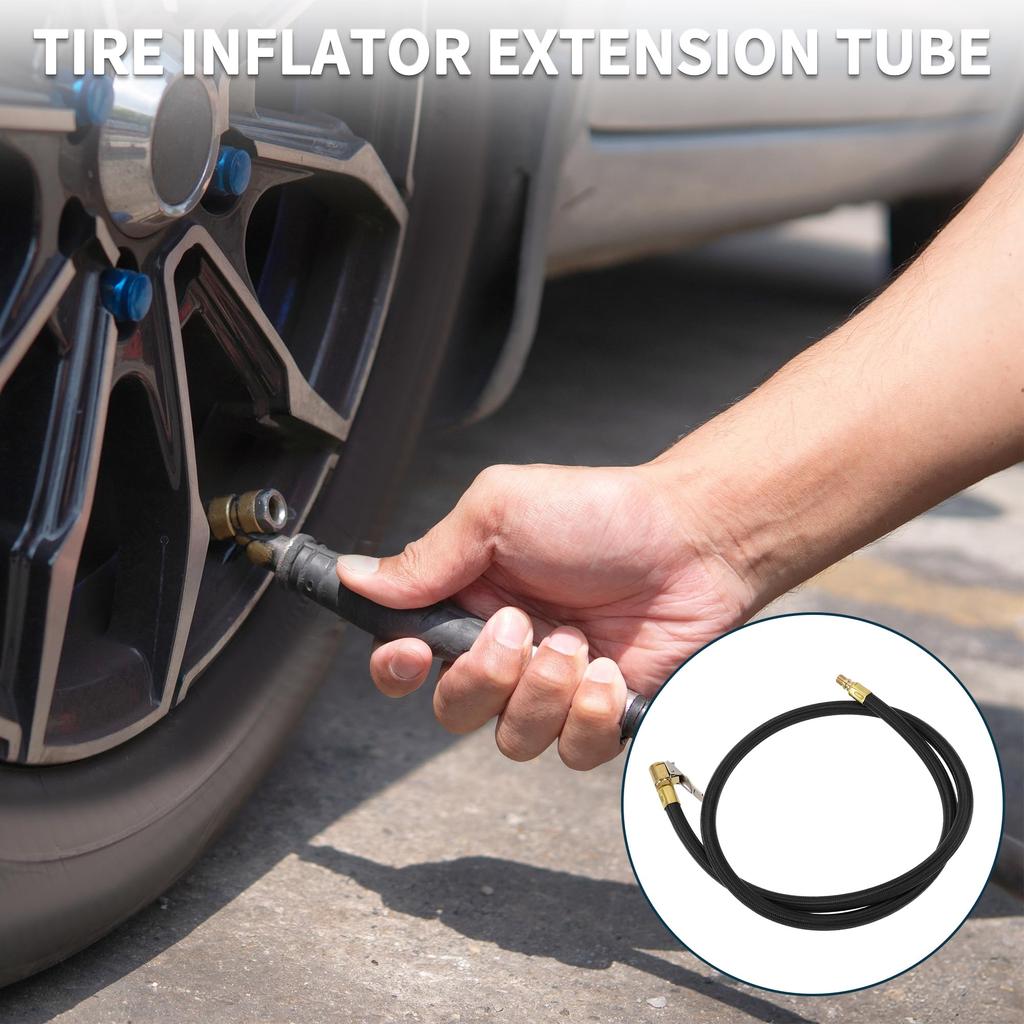 TUCKBOLD Autoreifen-Füllschlauch-Verlängerung 0,305"x32TPI Langlebiger Luftpumpen-Verlängerungsschlauch-Adapter Reifen