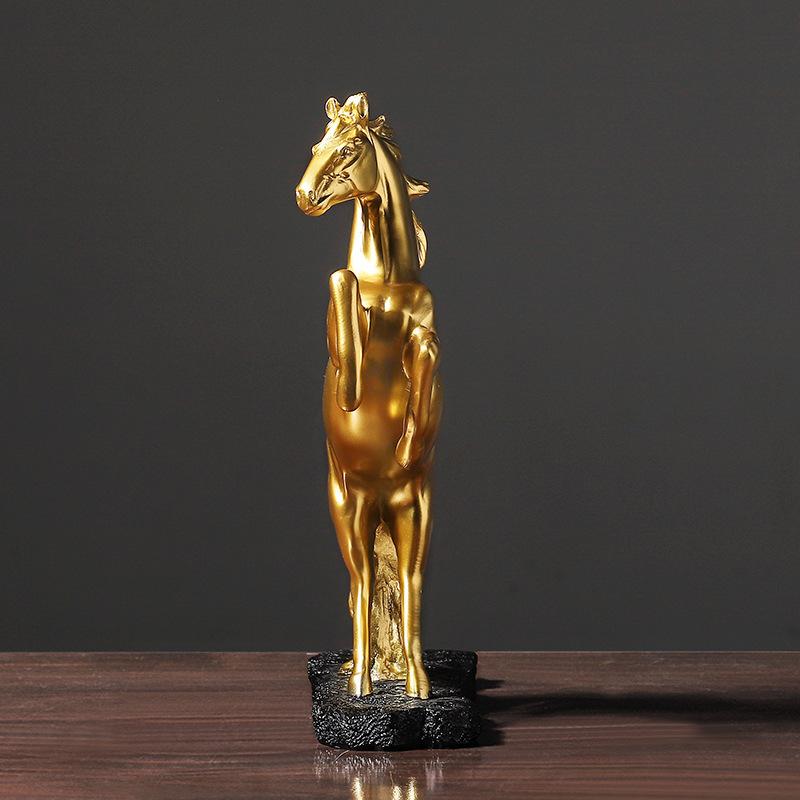 Golden War Horse Nice Wine Rack Wine Cabinet Ornaments Resin Crafts Home Use Table Table Decoration Golden Horse Red Wine Rack