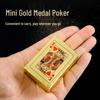 Gold Mini Tyrant Waterproof PVC Playing Cards - Palm-Sized 3x5cm Pocket Poker