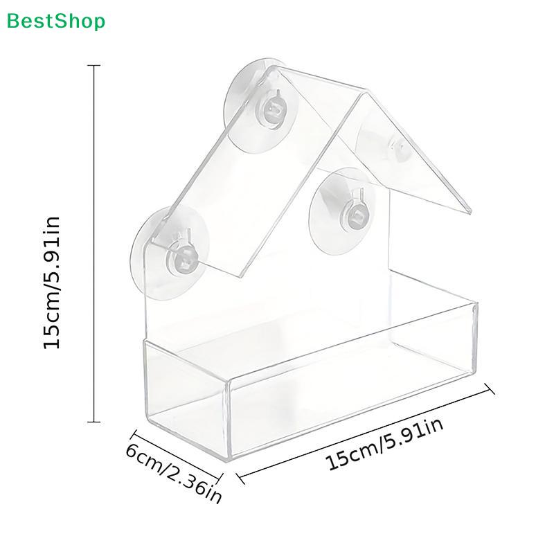 Clear Acrylic Window Bird Feeder with Suction Cups,House-Shaped Wild Bird Feeders for Outside,Garden & Window Viewing