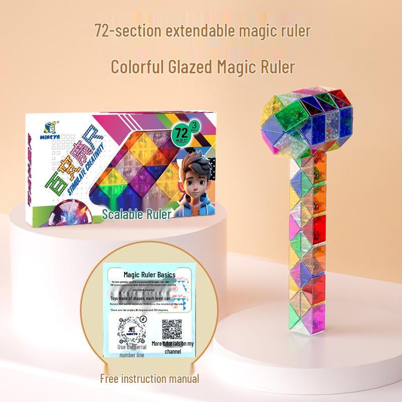 All-in-One Magic Ruler Set with 24, 36, and 72 Detachable Colorful Sections for Kindergarten Children