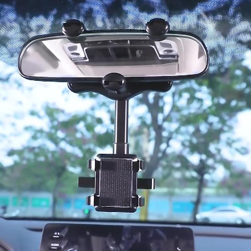 Výsuvné zpětné zrcátko Flexibilní držák telefonu pro většinu telefonů Snadná instalace Nastavitelný držák GPS Otočení o 360