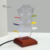 Light-up Guitar Pick Holder Acrylic Pick Holder with Wooden Base Electric Guitar Headstock Shape Pick Holder for Multiple Picks Storage And Display