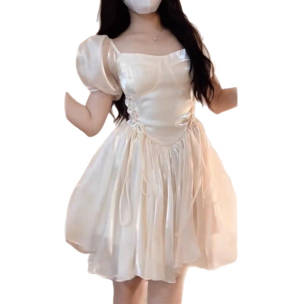French haute bubble dress fairy spring and summer large size pure desire sweet waist princess tutu new