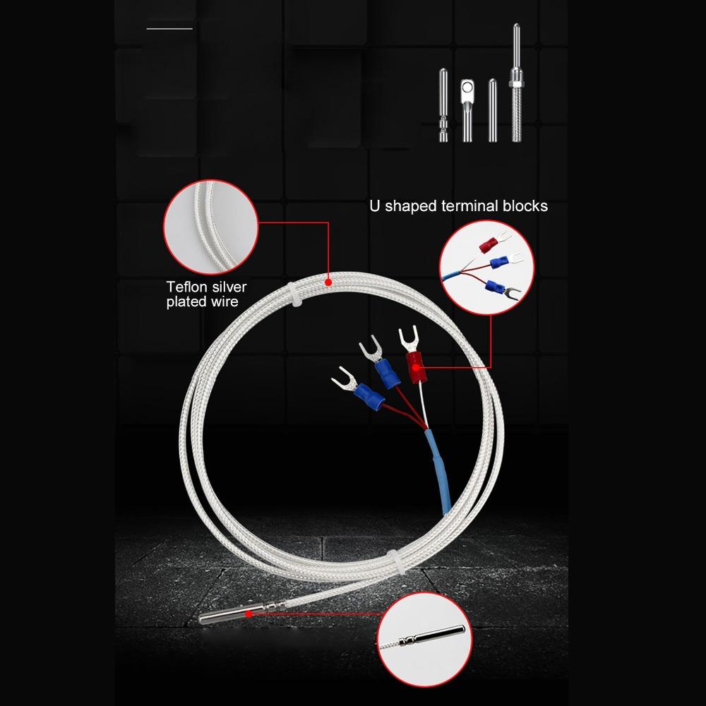 3 Wire Thermistor Probe Stainless Steel K Type Thermocouple Temperature Sensor Probe Measurement