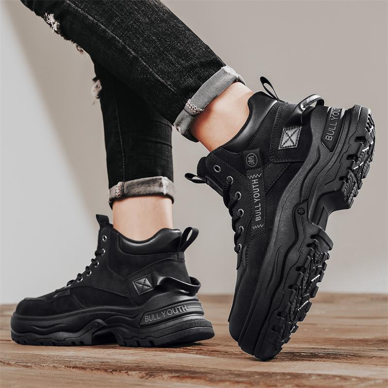 New Fashion Autumn And Winter Men's High Top Martin Boots Students Male Boys Trending Soft Sole Work Shoes Labor Protection Martin Sneakers