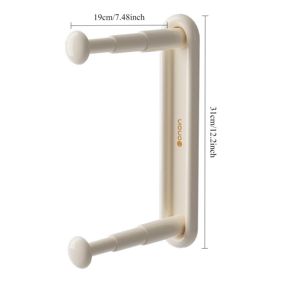 Adjustable Non-Perforated Wall Mounted Clothes Hanger Storage Rack - Multifunctional Hooks Space Saving Organizer for Wardrobe