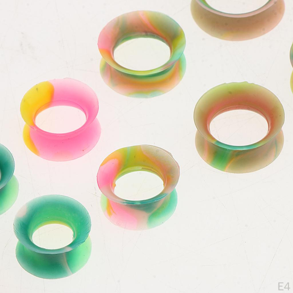 14pcs Charm Flexible Silicone Ear Tunnel