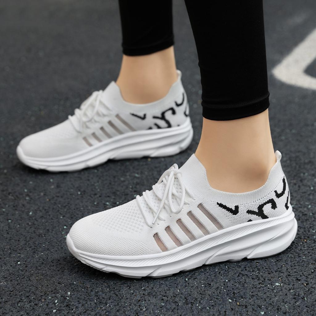 New white square dance shoes women's light soft-soled dancing sneakers shuffle dance