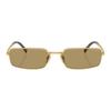 Prada [Available Prescriptions] Logo Metal Rectangular Sunglasses Men's Gold