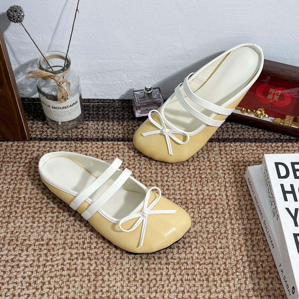 Grape mother summer new French half slippers women's outer wear advanced sense inner height increase platform muller shoes women 2025