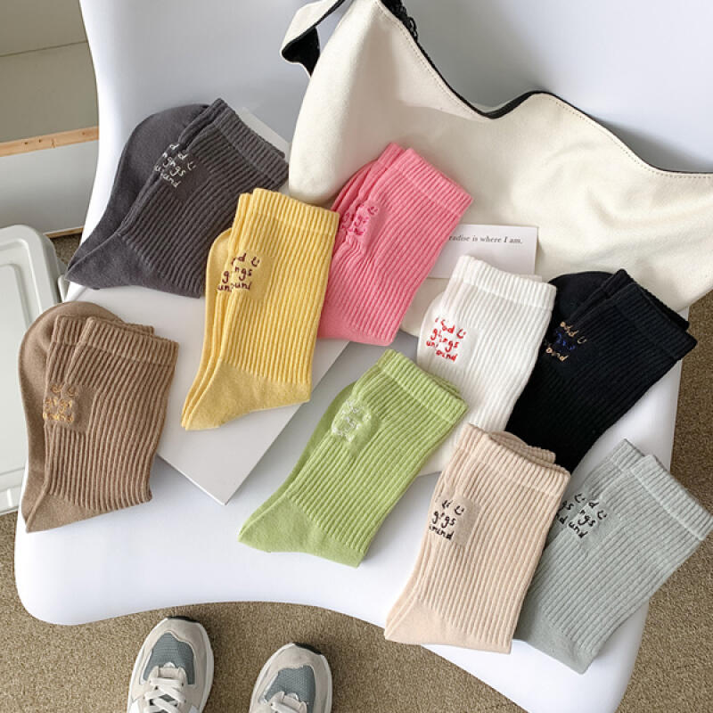 EverU Daily Color Lettering Golji Women s Socks 8 Colors black