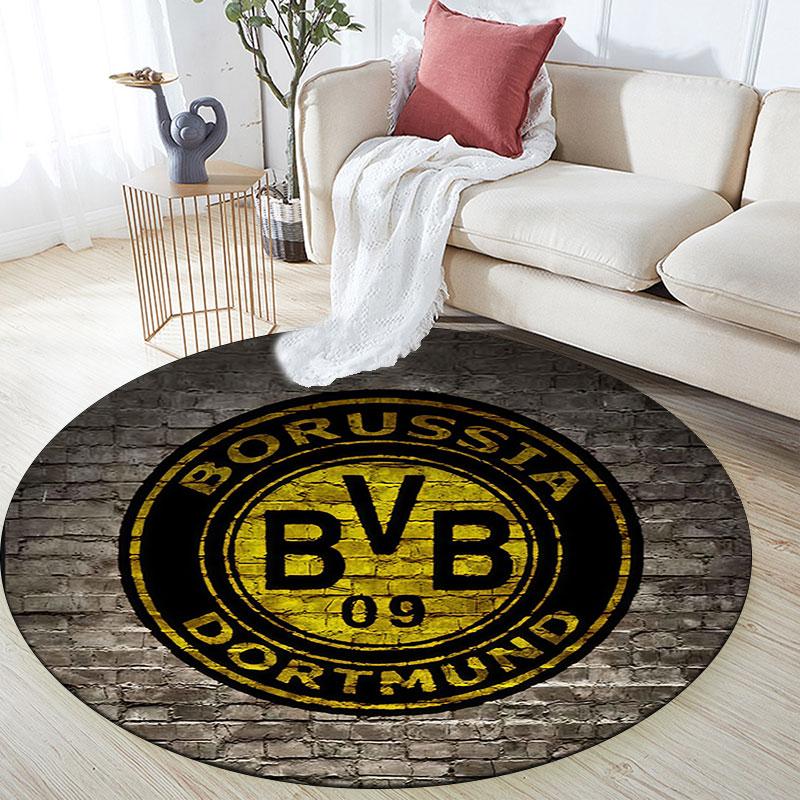 Borussia Dortmund,Round Area Rug,Carpet Rug for Living Room Bedroom Sofa Playroom Decor,Non-slip Floor Mat