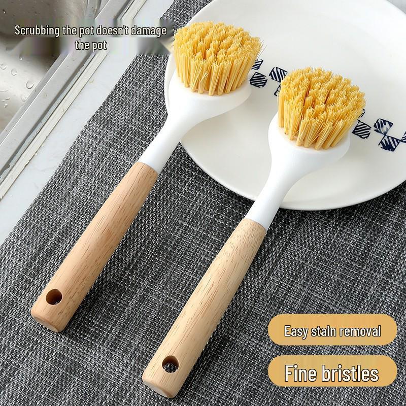 Long-Handle Kitchen Brush for Pots & Dishes, Non-Stick & Oil Stain Removal