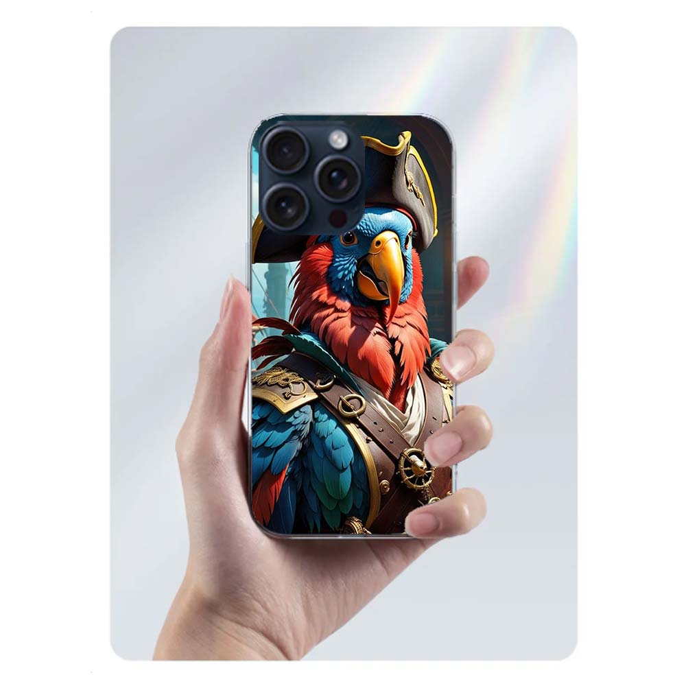 Macaw Pirate Clear Phone Case For Iphone 17 Air 16 Pro Max 15 Pro 14 Plus 17E 16E 11 13 12 Mini Cover Cases Fundas Cell TPU Capa