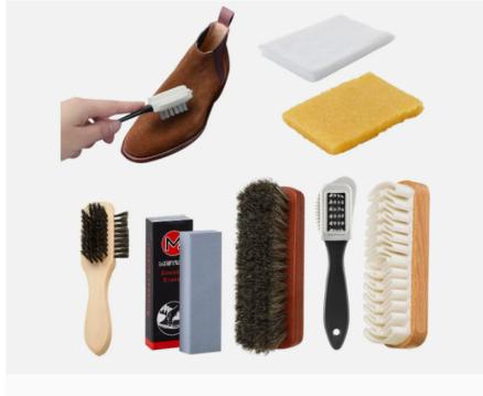 1PCS Horsehair Shoe Brush Set Polishing Applicator for Leather Boots Suede Car Interior Cleaning Horse Hair Brush