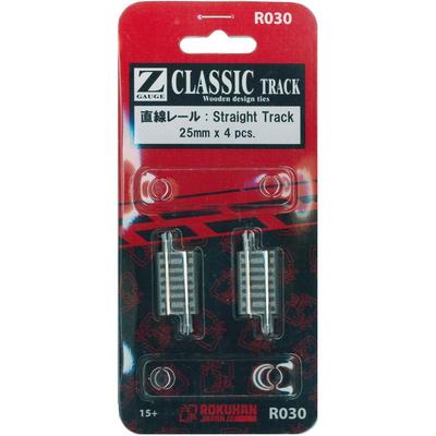 Rokuhan Z Gauge R030 25mm Straight Track Rail Set (4 Pcs)