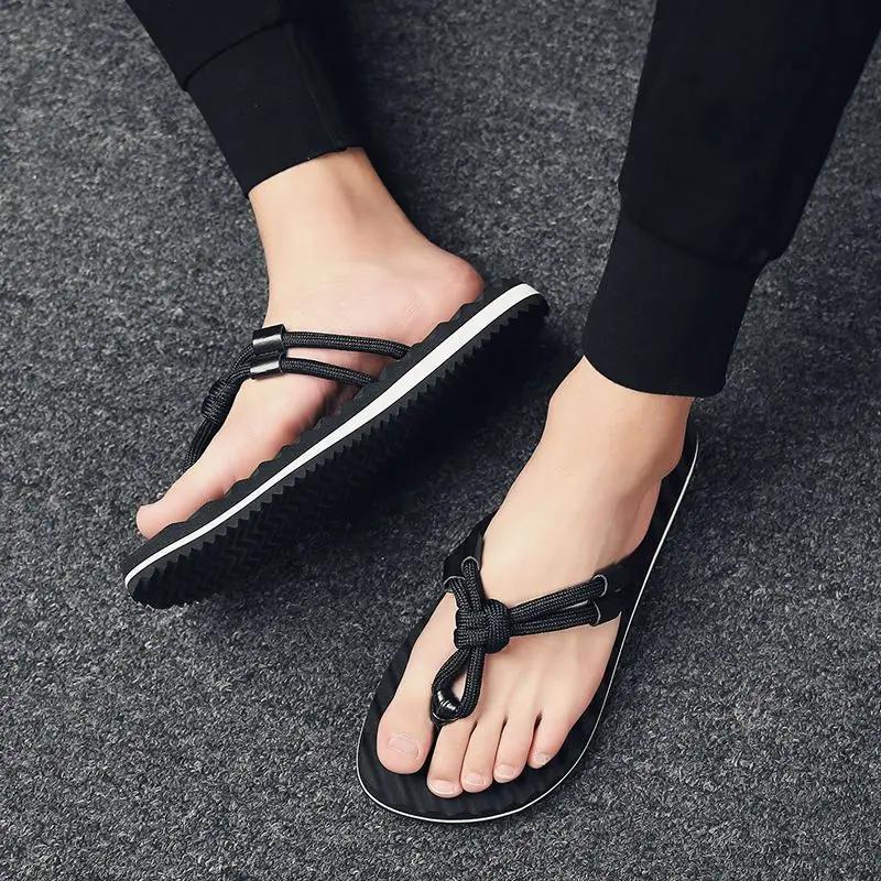 Fashion Beach Slides Roman Flip Flops Shiatsu Men's Shoe Adult Designer Luxury Mascullino Clappers 2025 Pvc Trend Elegant Male Slipper