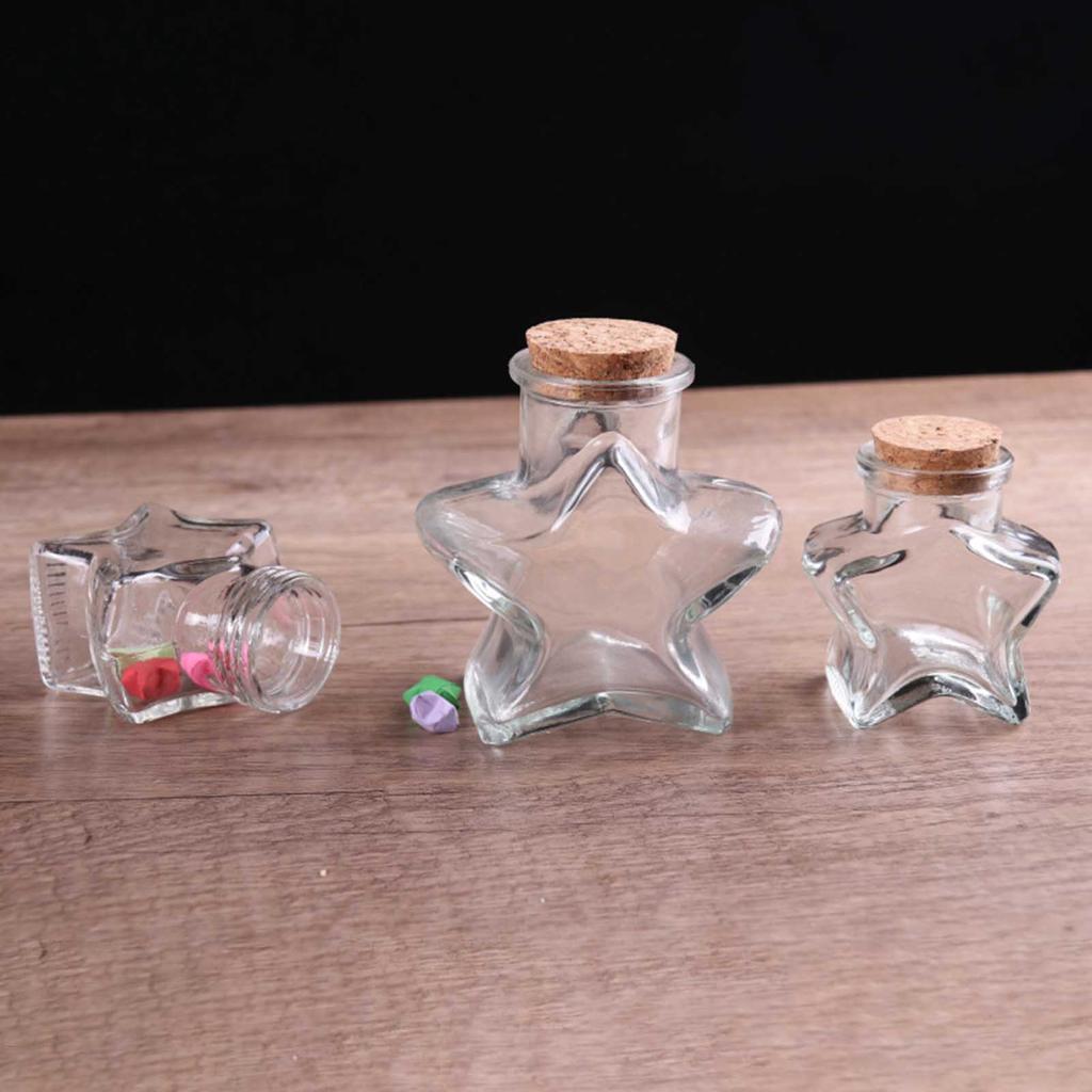 Star Shaped Glass Bottles Wishing Ornament Crafts Gift Jars Christmas Wedding Present Clear Storage Bottle Christmas Decorations