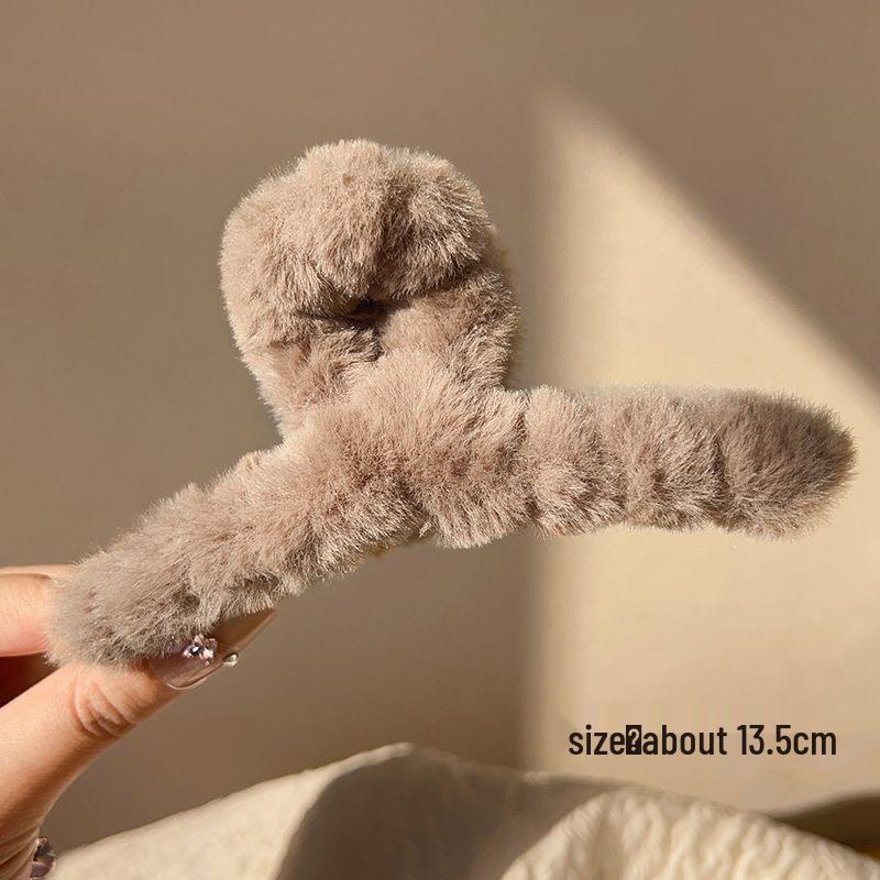 Large Plush Hair Clip: Autumn/Winter Volumizing Shark Clip for Women