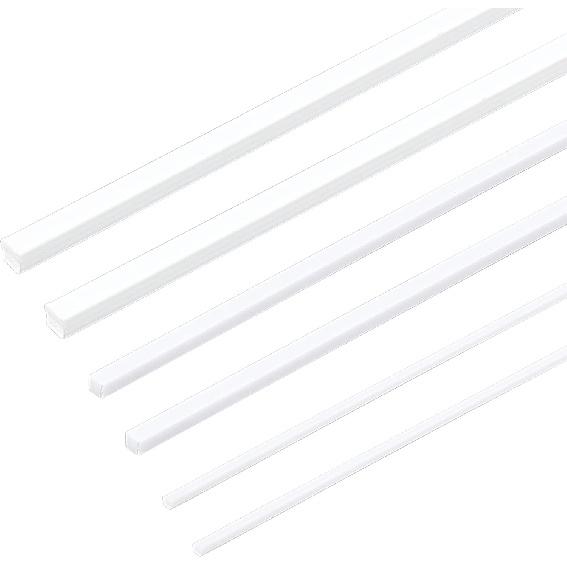 OLYCRAFT 60pcs ABS Plastic Square Solid Bar Rods 1/2/3mm White ABS Plastic Square Tube Solid Square Tube Styrene Rod for DIY Sand Table Architectural
