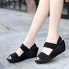 2021 new thick-soled weave shoes, fish mouth sandals, comfortable mother shoes, foreign trade large-size women's shoes