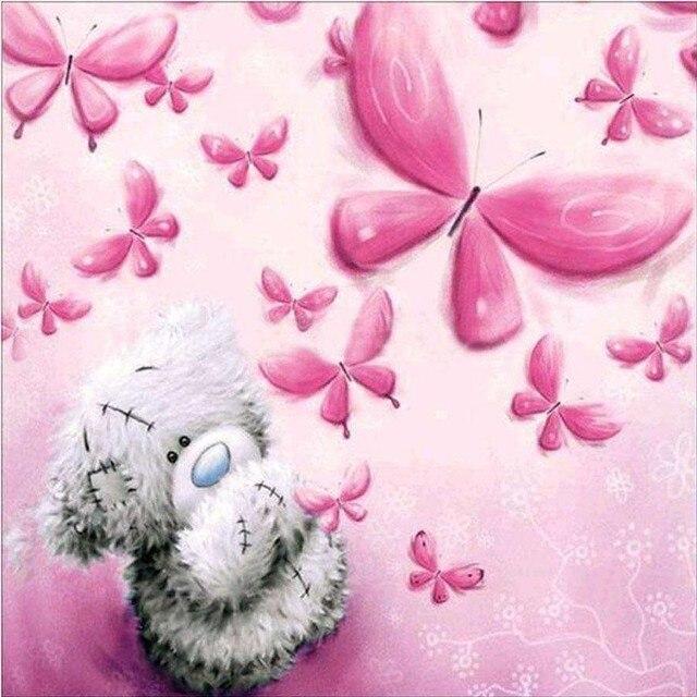 Алмазная вышивка Медведь 5D алмазная живопись мультфильм Алмазная мозаика вышивка крестиком украшение дома детский подарок Full Round 20x20CM