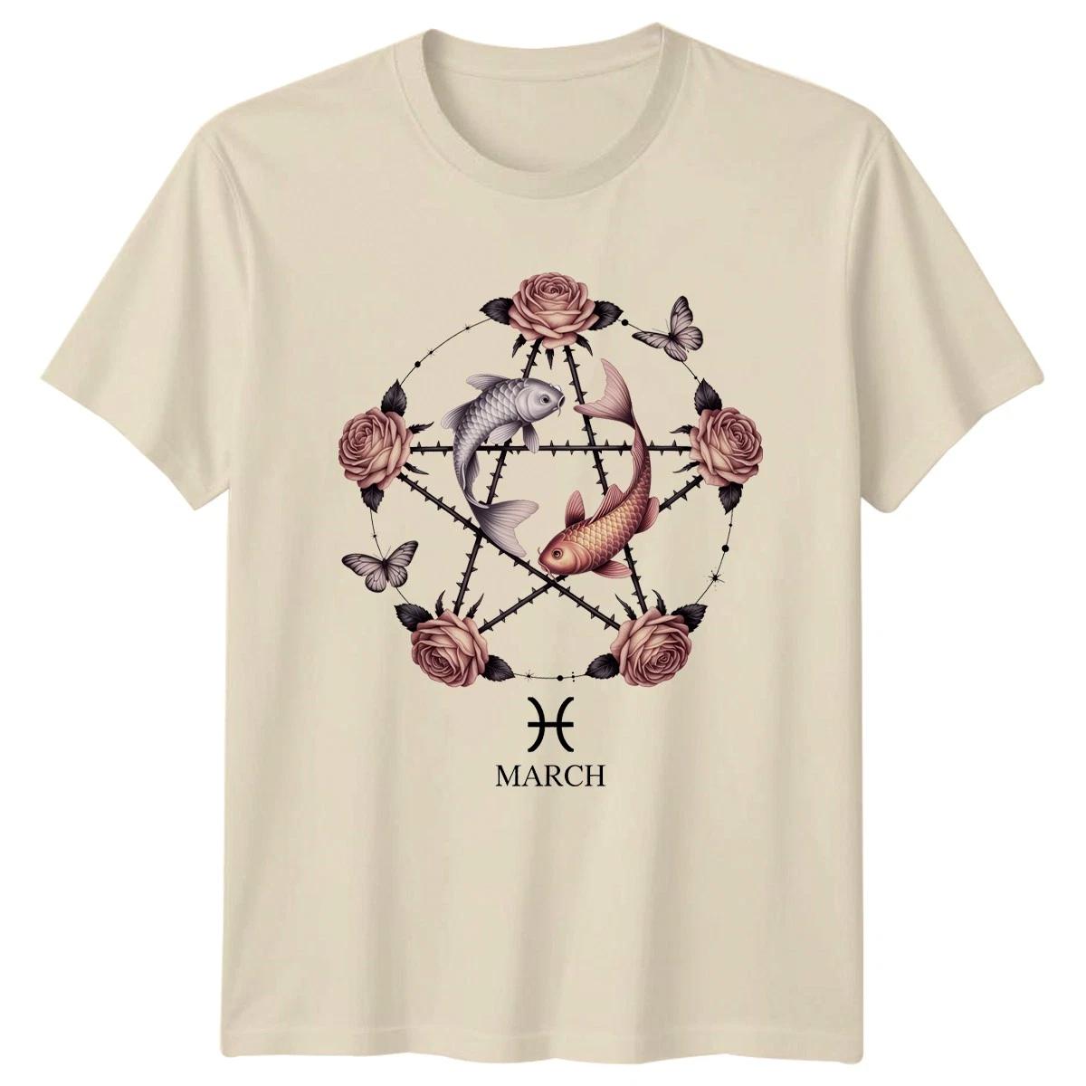 March Womens T-Shirt Pisces Zodiac March Birthday Gift For Her XXXXL