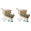 12-Cell Seedlings Tray Biodegradable Plant Pots Breathable Seeds Starter Tray with Tags And Tools for Flowers