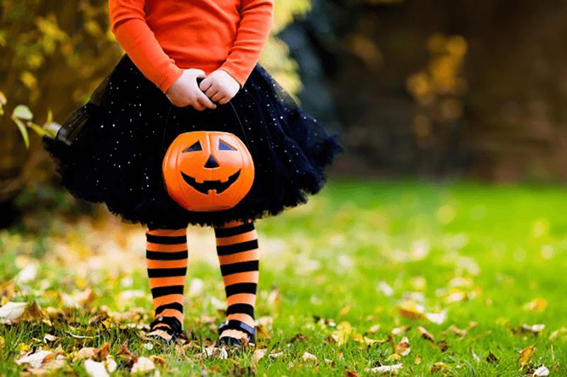 Candy bucket, plastic, orange, pumpkin, with handle, Halloween decorations, diameter 15cm