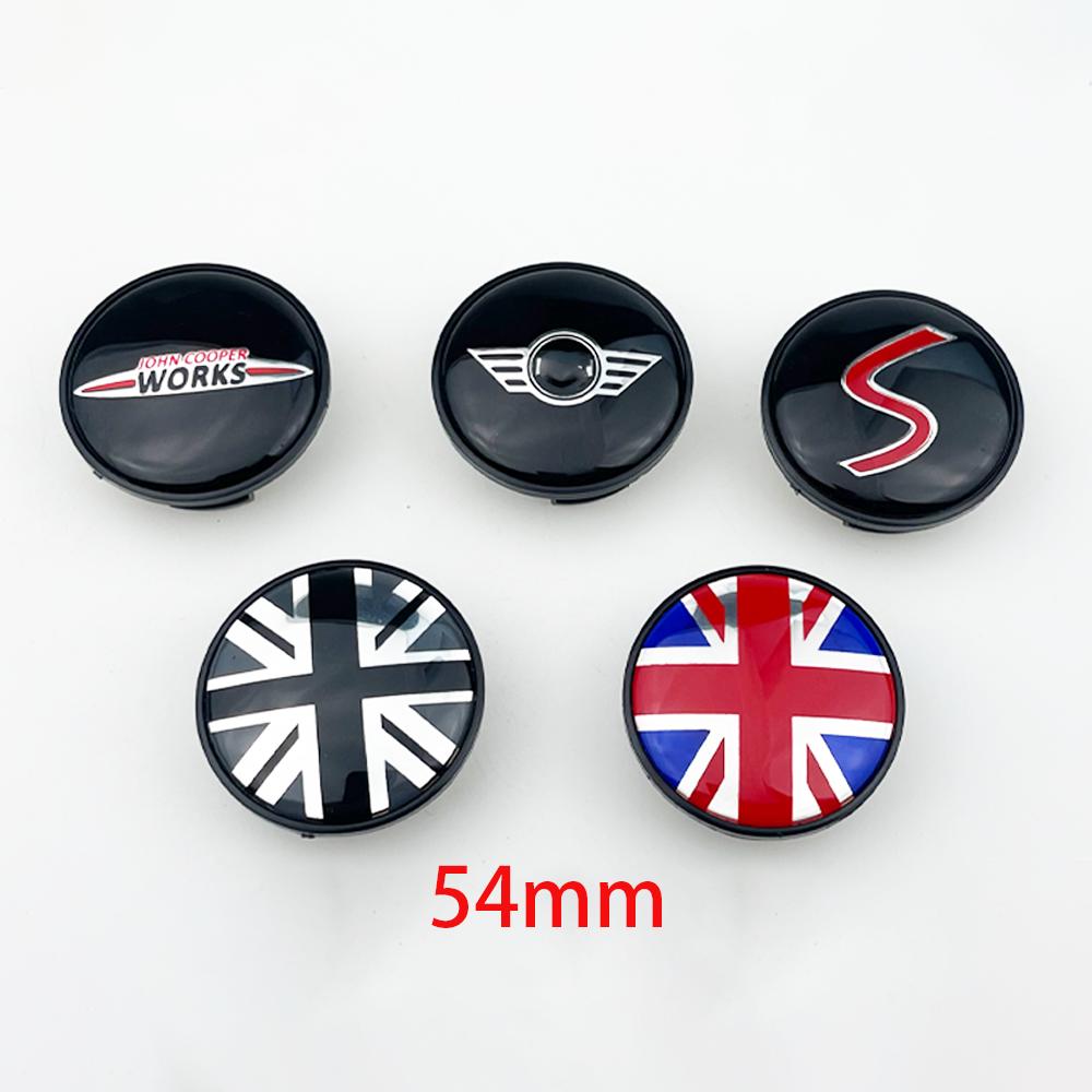 4pcs 54mm Mini Car Wheel Hub Center Caps Rim Cover Badge Emblem For Mini Works Cooper F54 F55 F56 F57 F60 R50 R52 R53 R55 R56R57