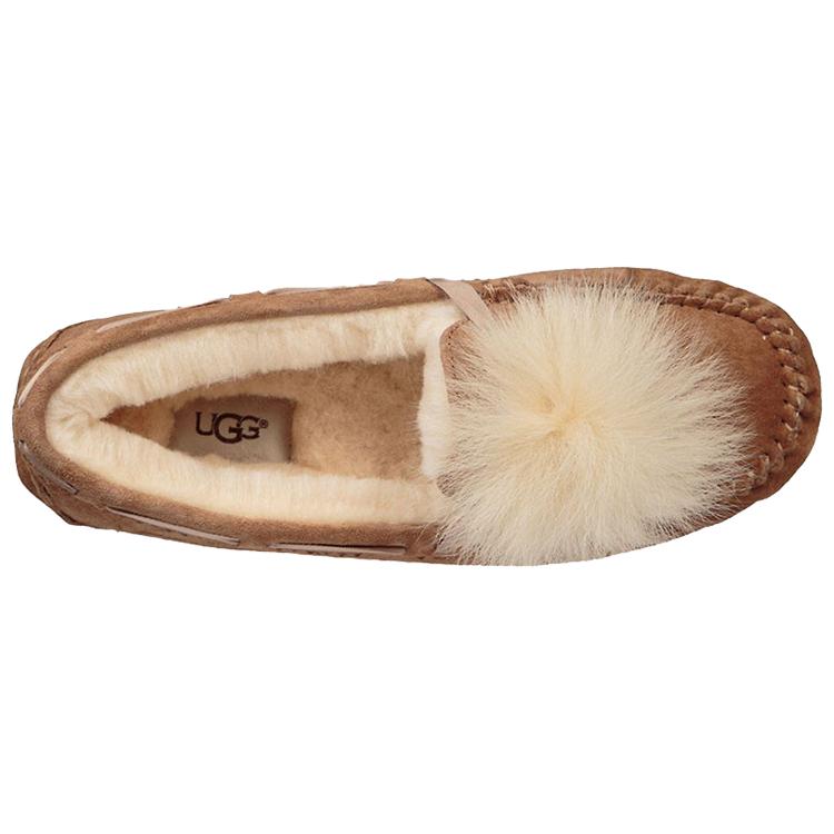 UGG Dakota Pom Pom Slip On Brown Women's 1019015-CHE