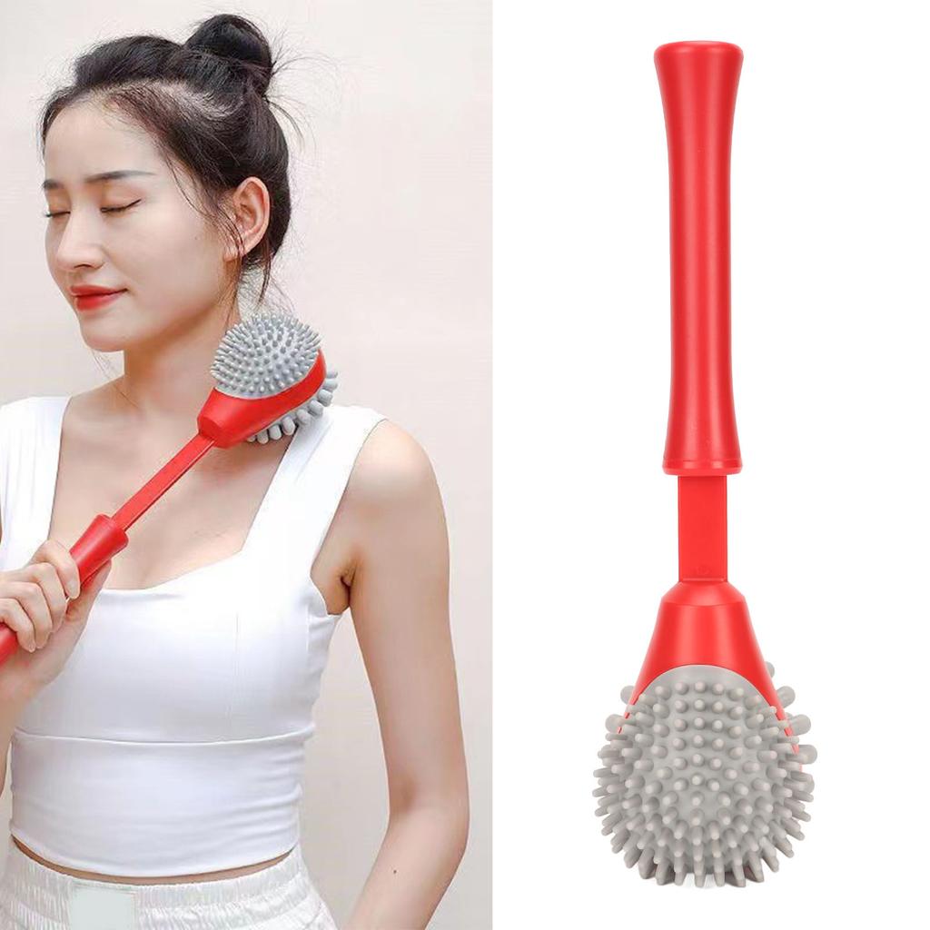 Massage Hammer 2 Soft Heads Retractable Flexible Handle Large Area Portable Silicone Manual Massage Hammer Stick