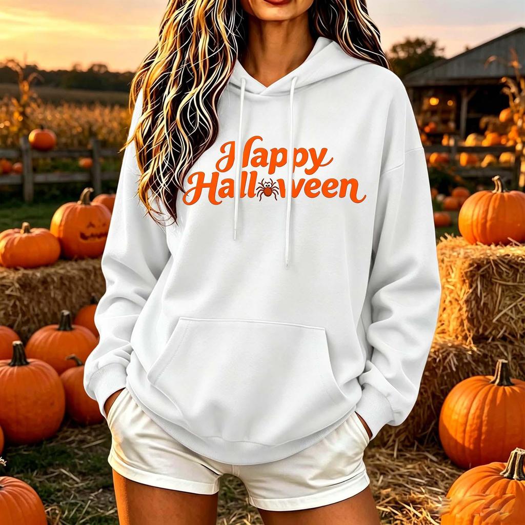 Women's Halloween Hoodie Color Loose Fit Casual Top