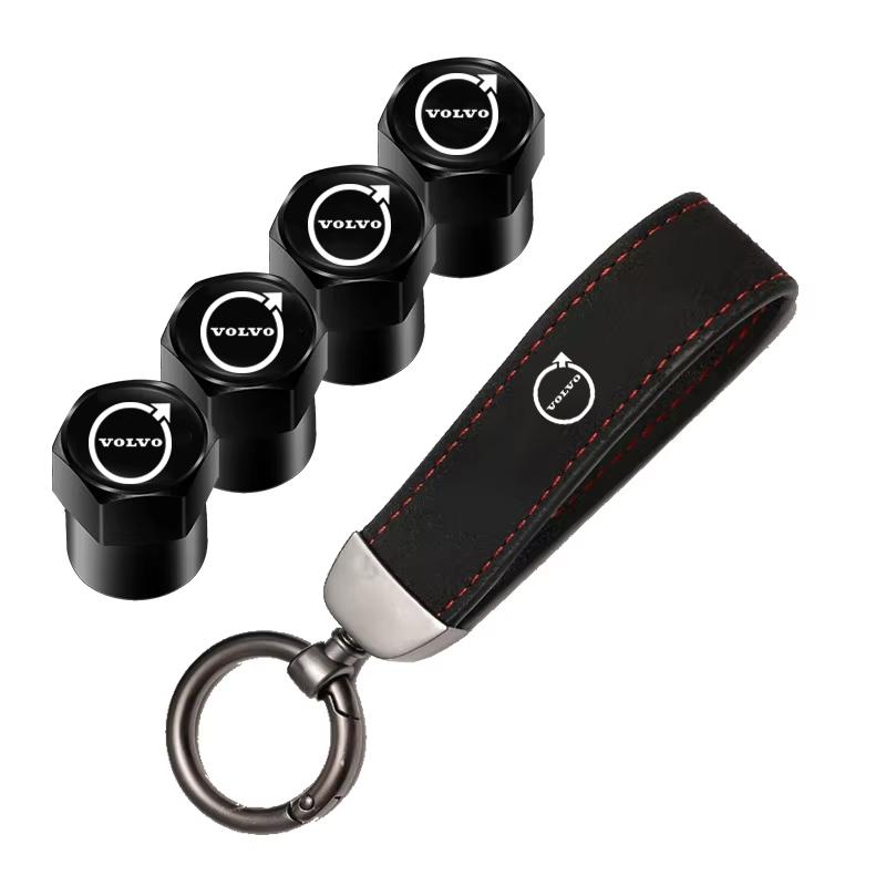 Car Logo Tire Valve Stems Cap Keychain Style Wheel Air Valve Cover For Volvo Xc60 Xc90 V40 V60 S60 V50 V90 S80 C40 XC40 V70 XC70