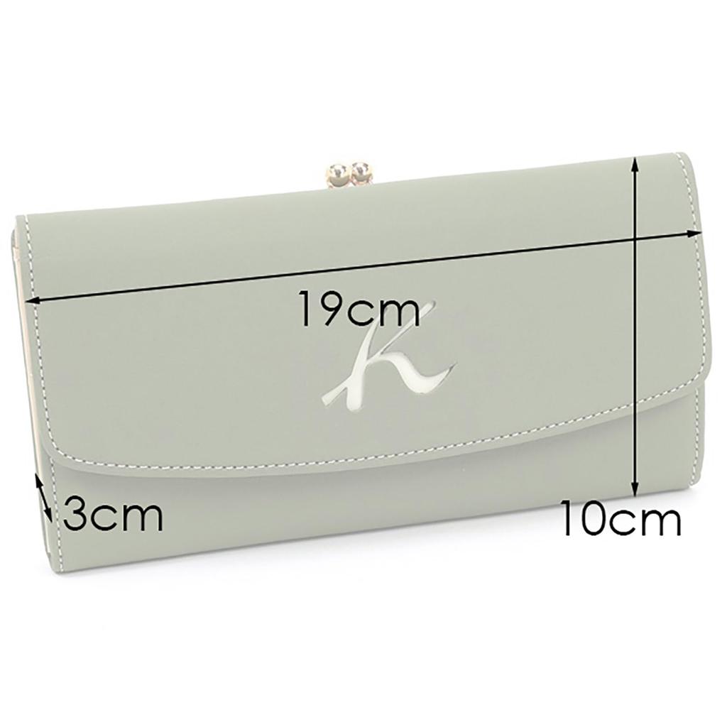 Kitamura Waterproof Leather Long Wallet with a Unique Texture of Natural Stitching 33915 Women's Materials, PH0384, Khaki/Ivory [Green]