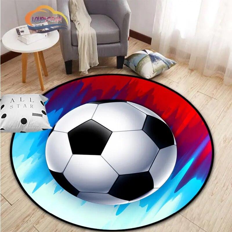 Εικόνες ποδοσφαίρου χαλί κινουμένων σχεδίων ποδοσφαίρου διακόσμηση σαλονιού στρογγυλή καρέκλα κρεβατιού χαλάκι σπίτι πόρτα εισόδου παιδιά