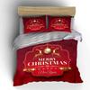 Merry Christmas Red Decoration Bedding Duvet Cover Set Duvet Cover Pillowcases  (1*Duvet Cover 2*Pillowcases, without duvet insert)